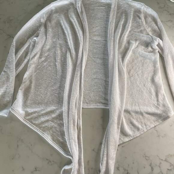 White Light Bolero Style wrap Cover 3/4 Sleeve Open Front - Picture 7 of 15